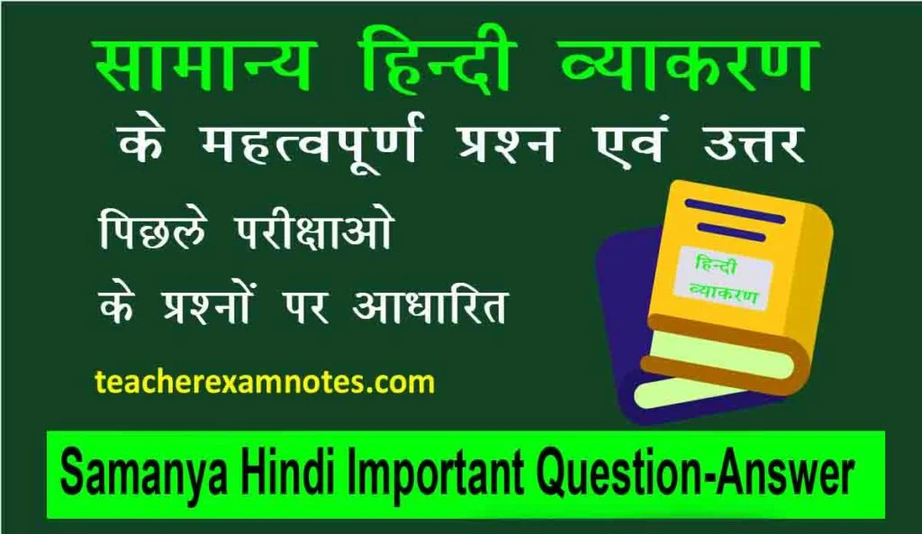 General Hindi MCQ Questions