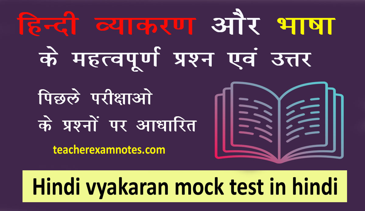 Hindi Vyakaran mock test in hindi
