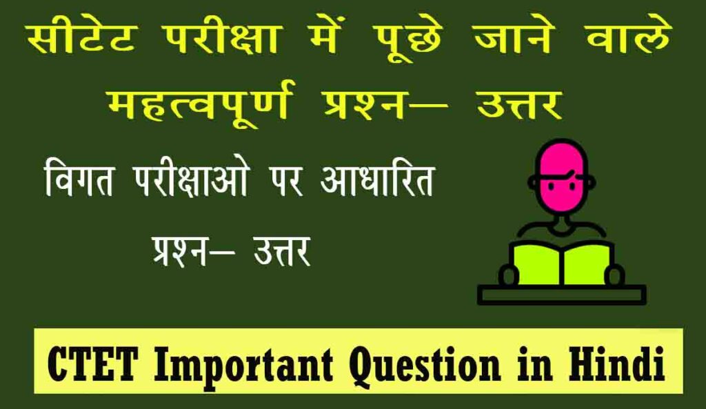 CTET Important Question in Hindi