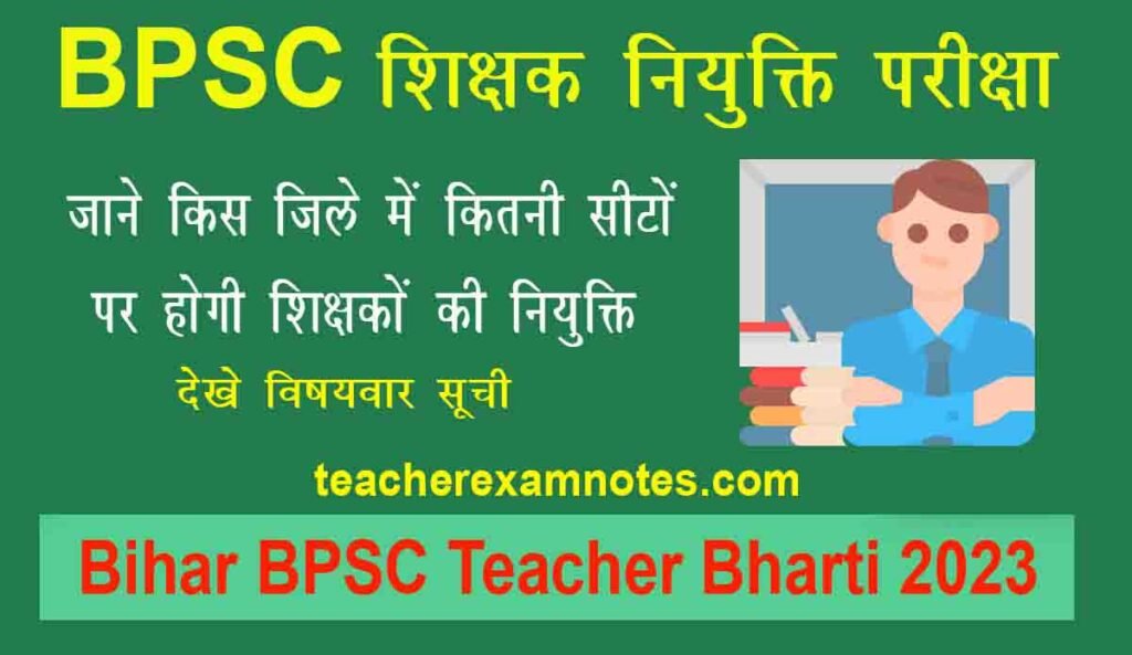 BPSC Teacher seat detail district wise