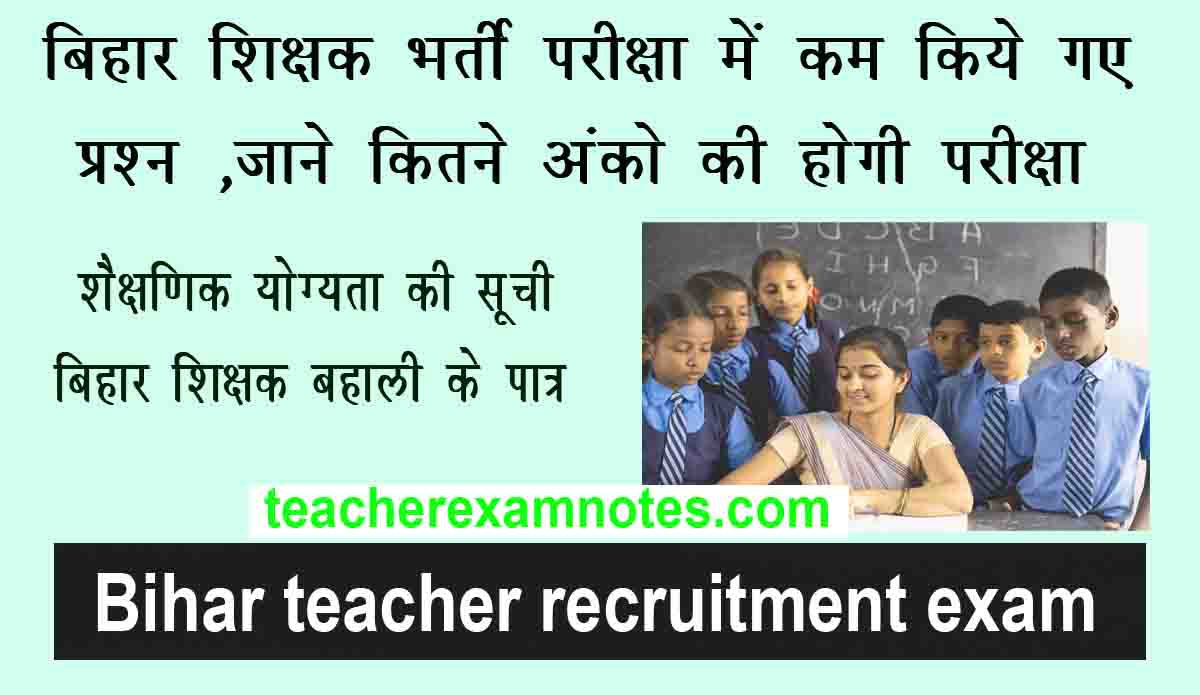 Bihar Teacher Recruitment question number