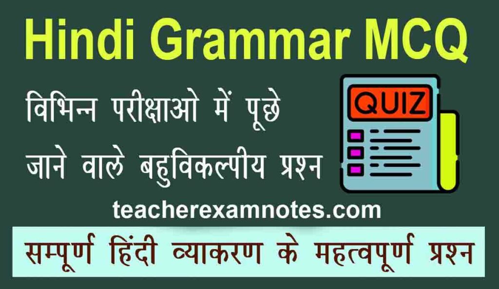 Hindi Grammar MCQ Questions | Objective Questions In Hindi Grammar