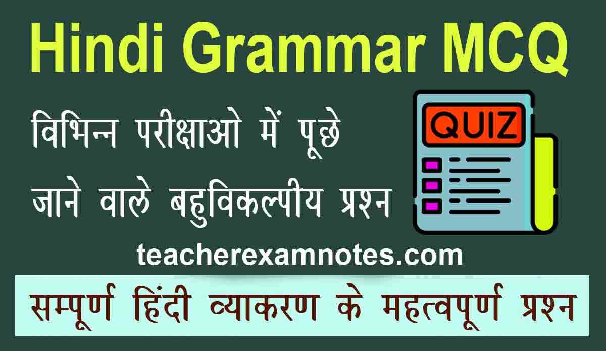 hindi grammar mcq