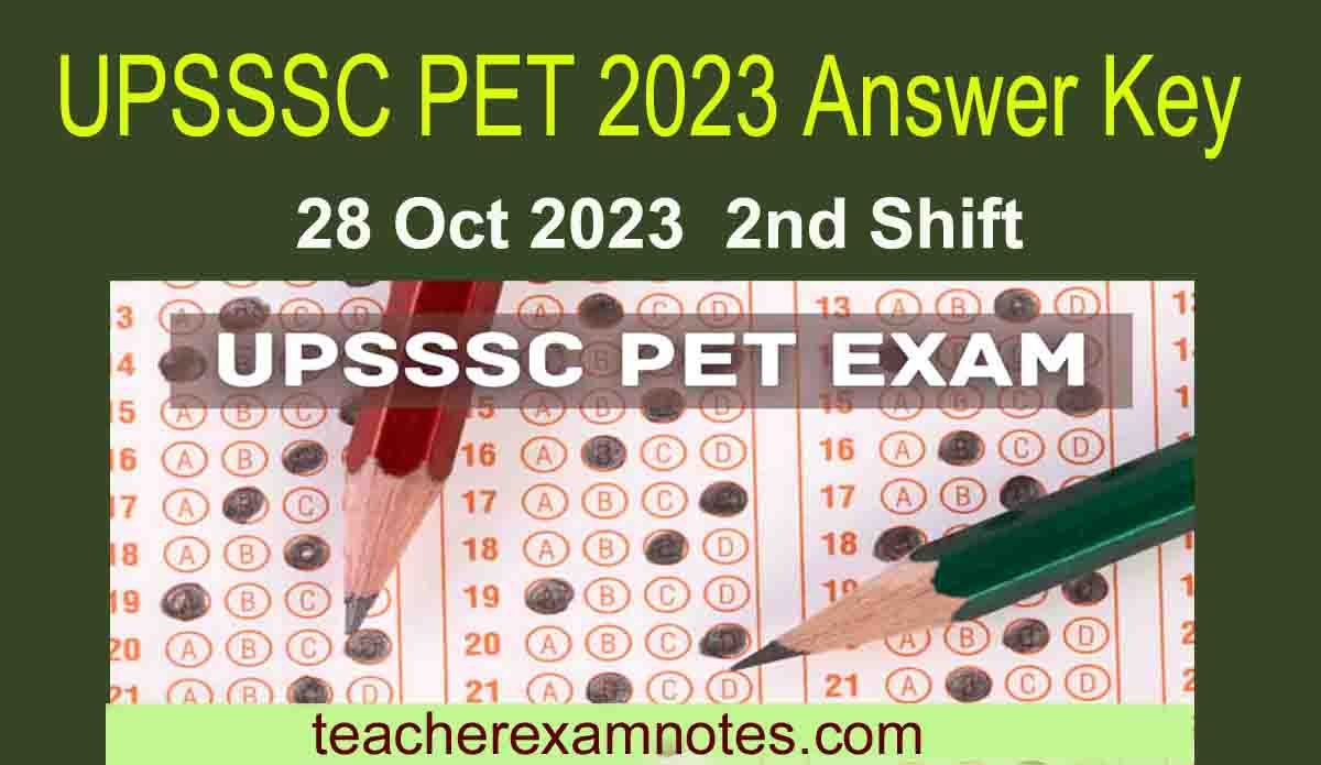UPSSSC PET 2023 Answer Key, UPSSSC PET 28 Oct 2023