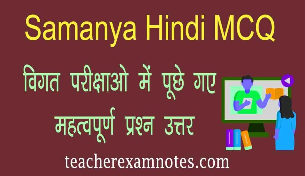 General Hindi Ke Mock Test for competitive exam